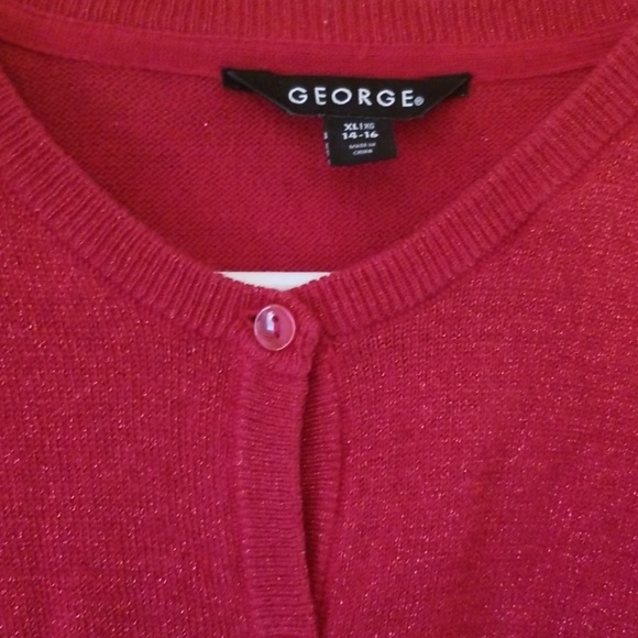 George girls size 14/16 red Holiday sweater - Picture 2 of 6